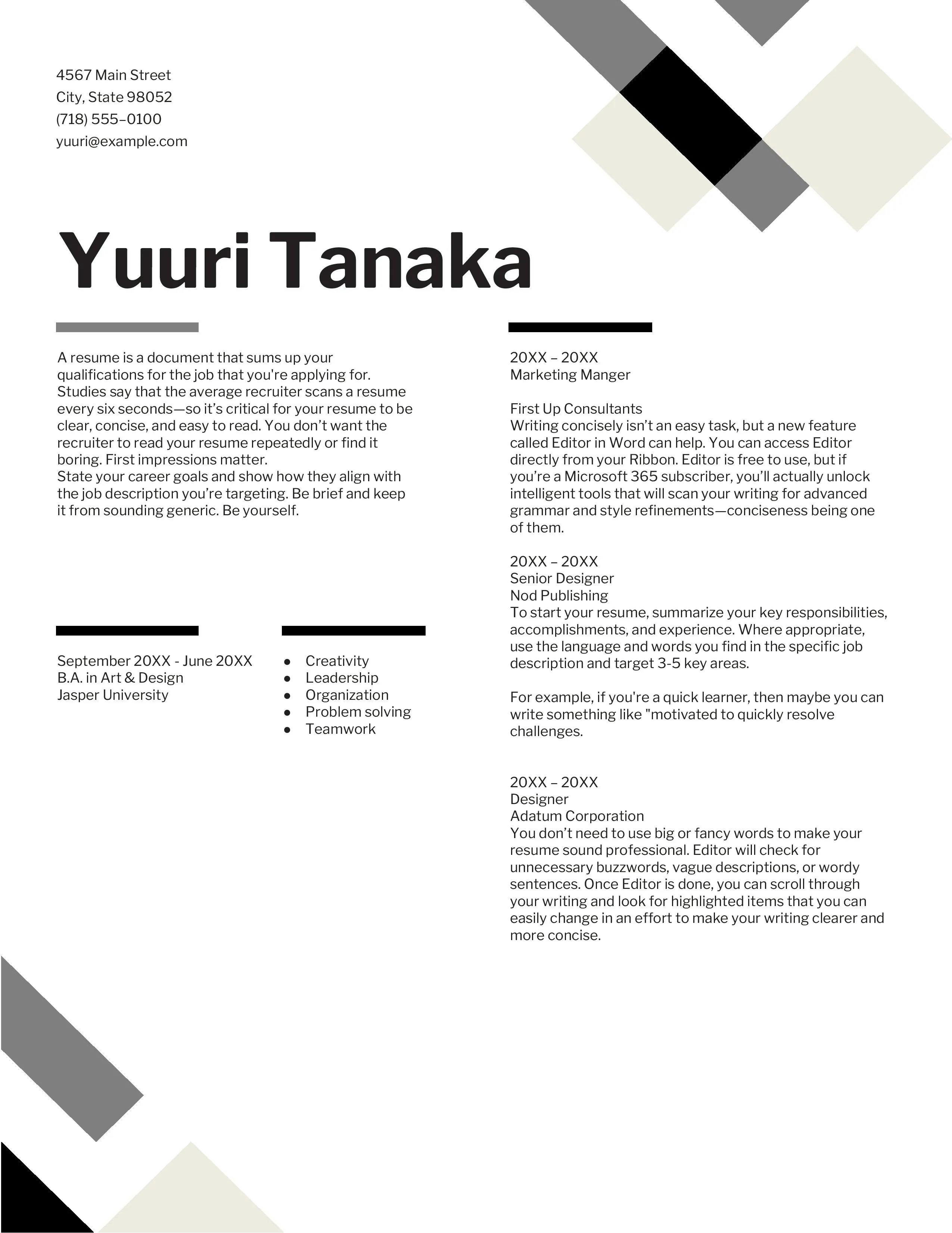 Resume Template 4