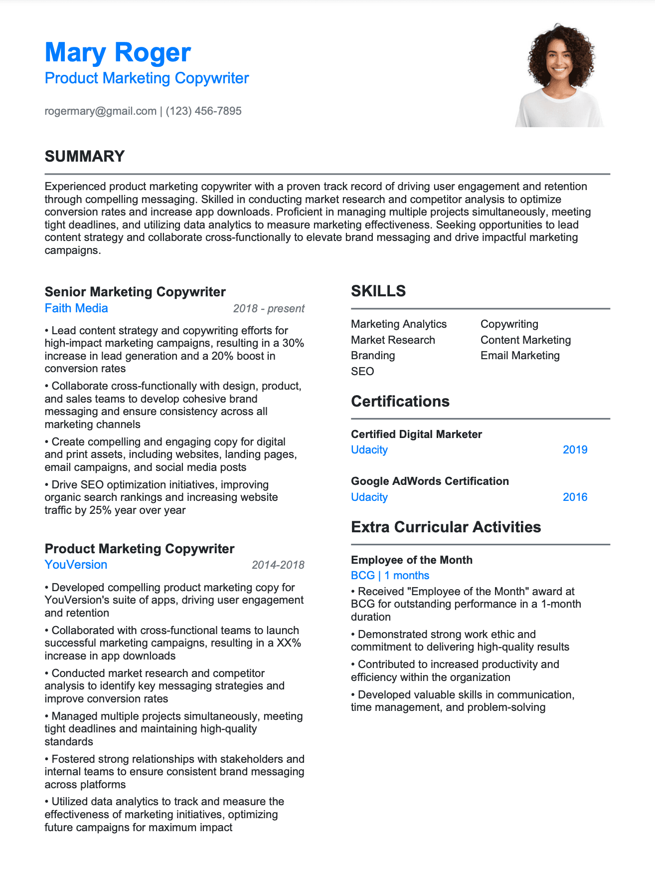 Project Manager Resume Template