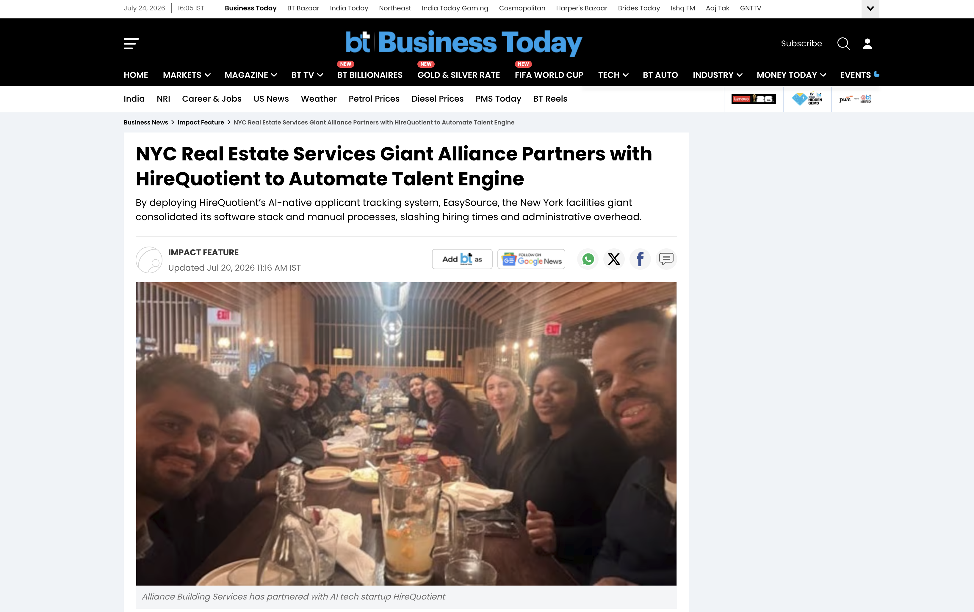 NYC Real Estate Services Giant Alliance Partners With HireQuotient to Automate Talent Engine